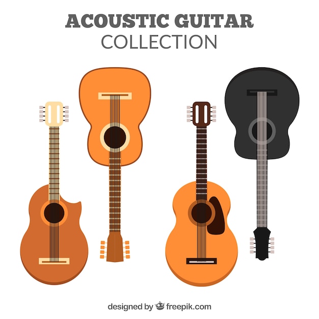 Free Vector | Various acoustic guitars in flat design