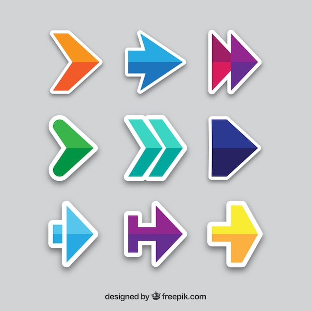 Download Vector - Flat Arrow Stickers Collection - Vectorpicker