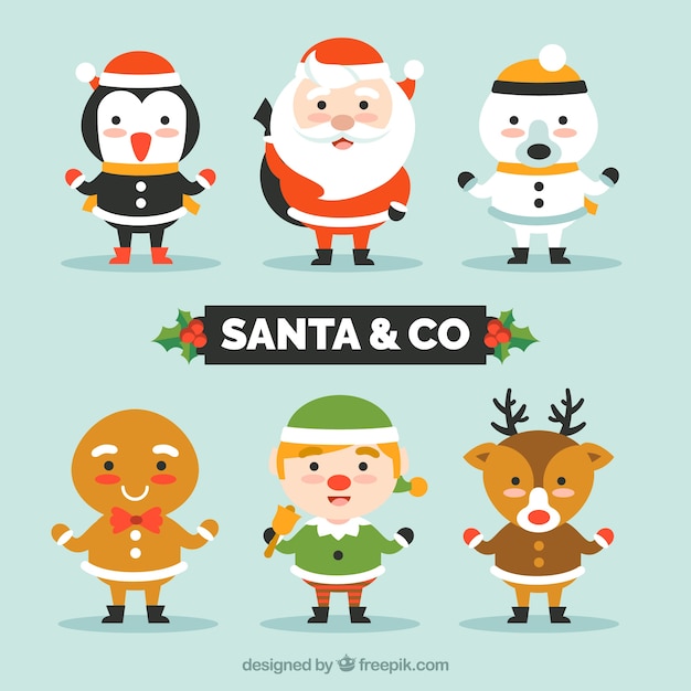 Download Various christmas characters Vector | Free Download