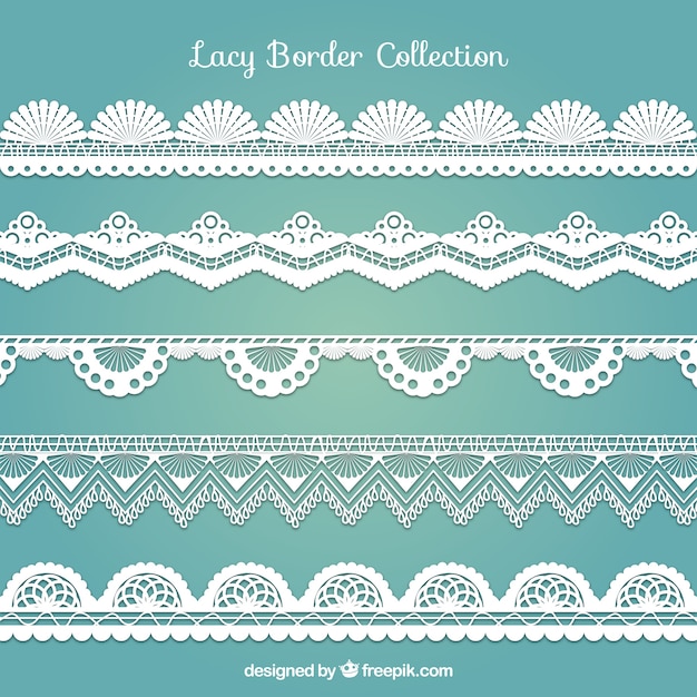 Download Free Vector | Various decorative lace borders