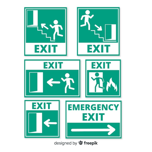 Premium Vector | Various exit signs