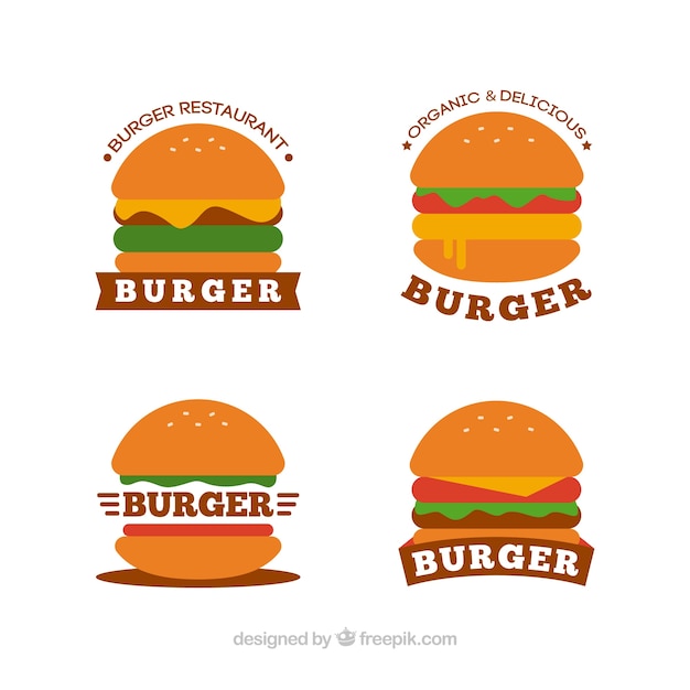 Download Free Download Free Various Flat Burger Logos Vector Freepik Use our free logo maker to create a logo and build your brand. Put your logo on business cards, promotional products, or your website for brand visibility.