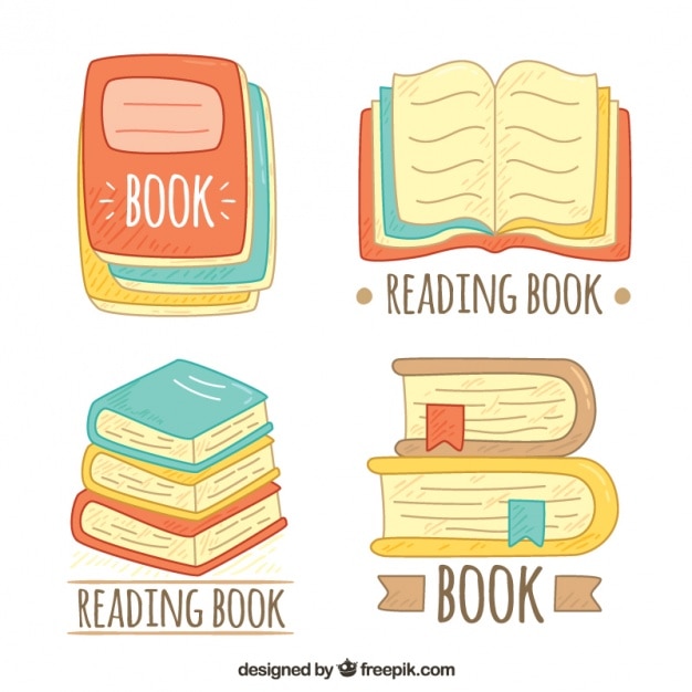 Various hand drawn book logos Vector | Free Download