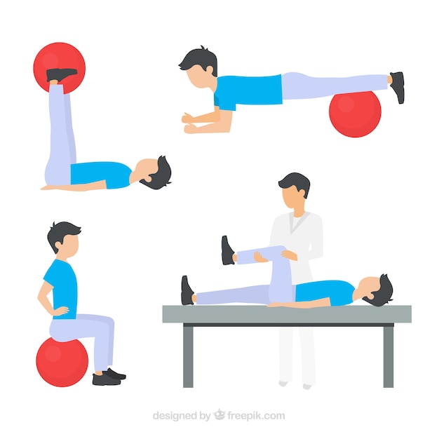 Various physiotherapy exercises