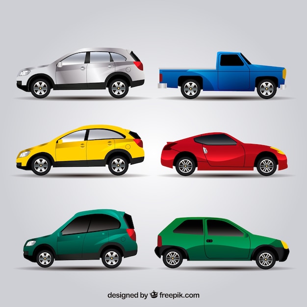 Free Vector Various realistic color cars