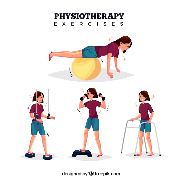 Free Vector | Various Rehabilitation Exercises