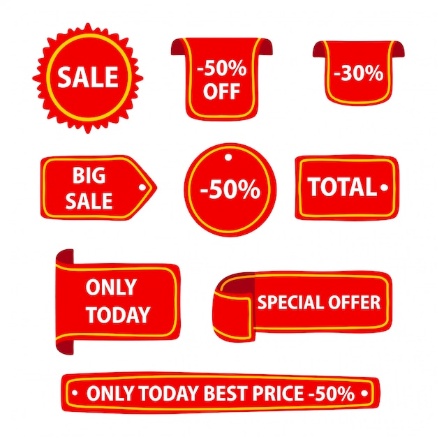 Premium Vector | Various shapes of discount badges