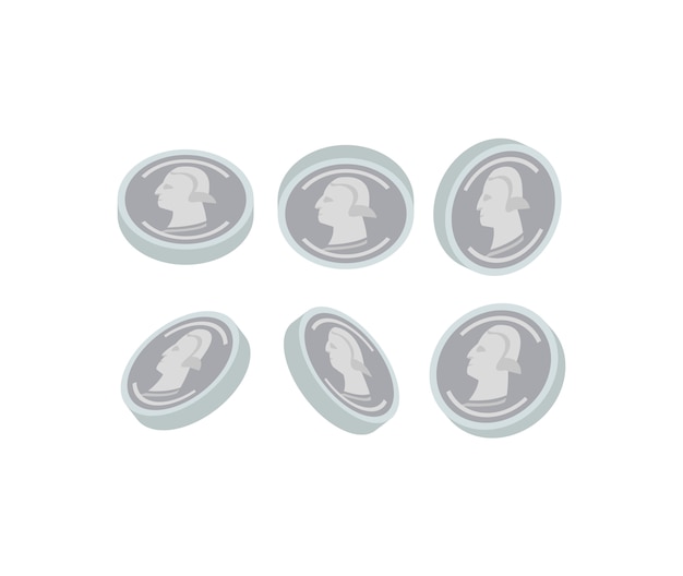 Download Various silver coins isolated icon | Premium Vector