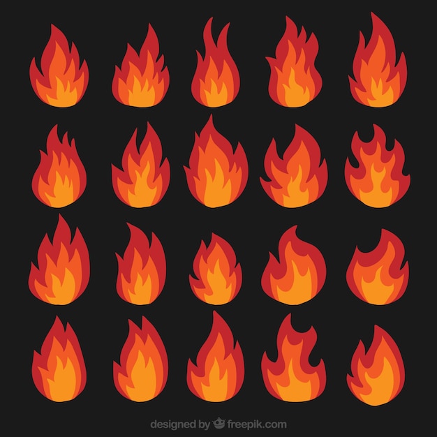 Various types of flames Vector | Free Download