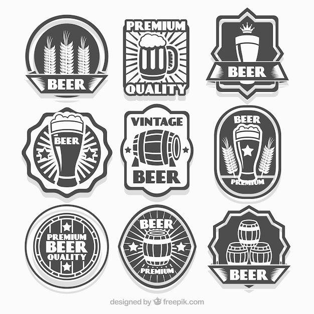 Download Free Vector | Various vintage beer labels