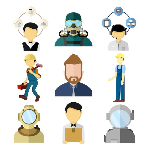 Premium Vector | Various working people vector illustration set