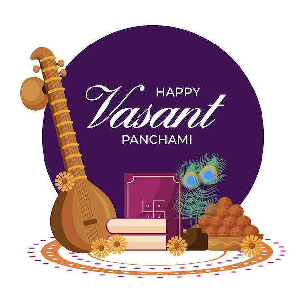 Free Vector | Vasant panchami in flat design