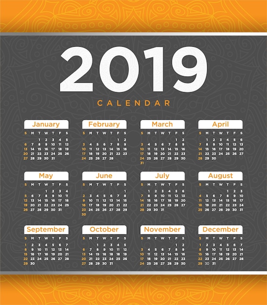 Vector of 2018 new year calendar template design Premium Vector