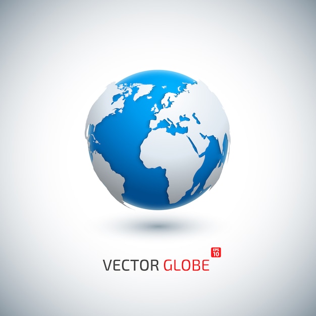 Vector 3d realistic globe icon. | Premium Vector