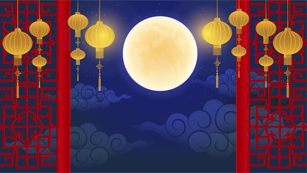Vector of abstract chinese graphic and background Premium Vector