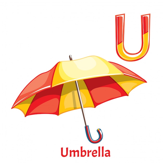 Premium Vector | Vector alphabet letter u. umbrella