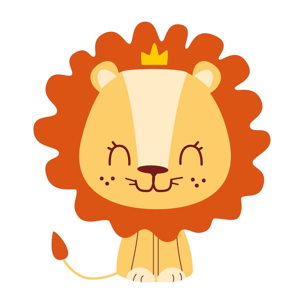 Premium Vector | Vector baby lion cartoon style