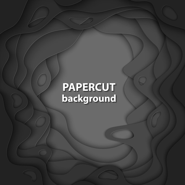 Vector background with black color paper cut Premium Vector