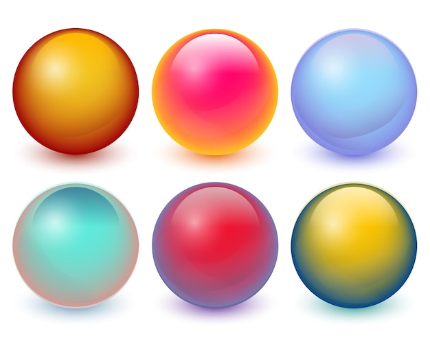 Premium Vector | Vector balls 3d set of colorful circles spheres