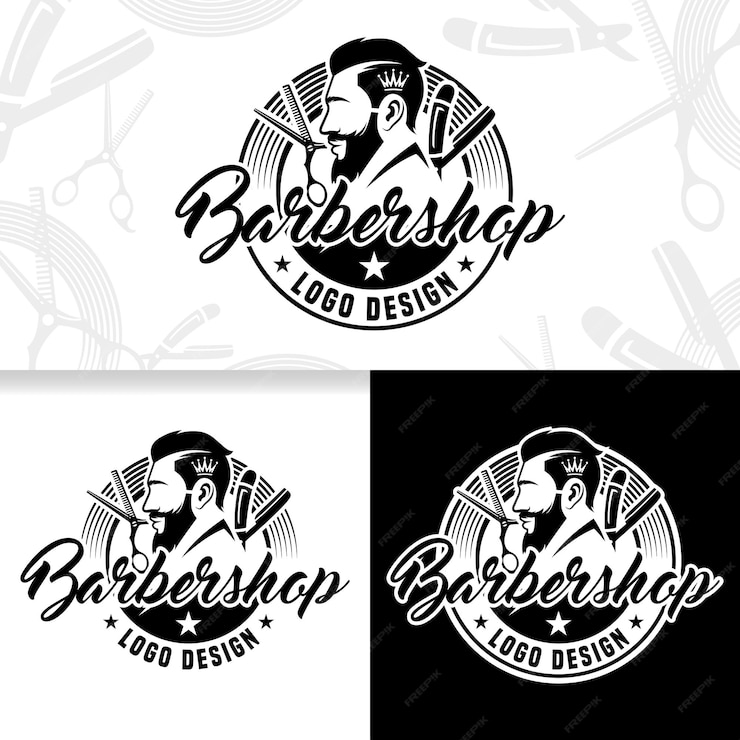  Vector barbershop logo design template Premium Vector