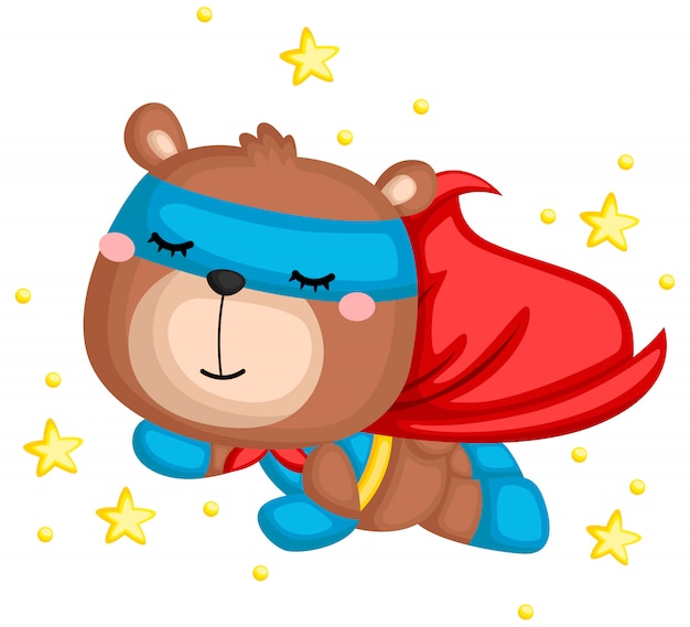 Premium Vector | A vector of a bear in a superhero costume