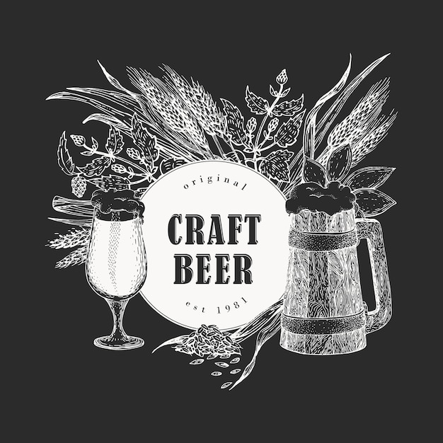 Download Free Vector Beer Hand Drawn Illustrations On Chalk Board Vintage Beer Use our free logo maker to create a logo and build your brand. Put your logo on business cards, promotional products, or your website for brand visibility.