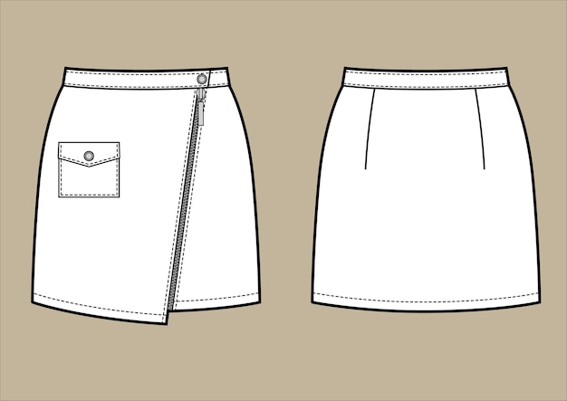 Premium Vector | Vector black and white sketch of leather mini skirt ...