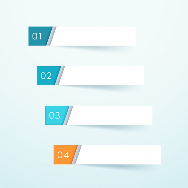 Vector blank colorful paper note elements set of four Premium Vector