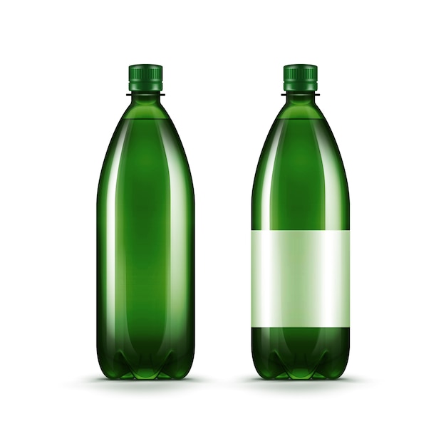 Download Vector blank green plastic water bottle isolated | Premium ...