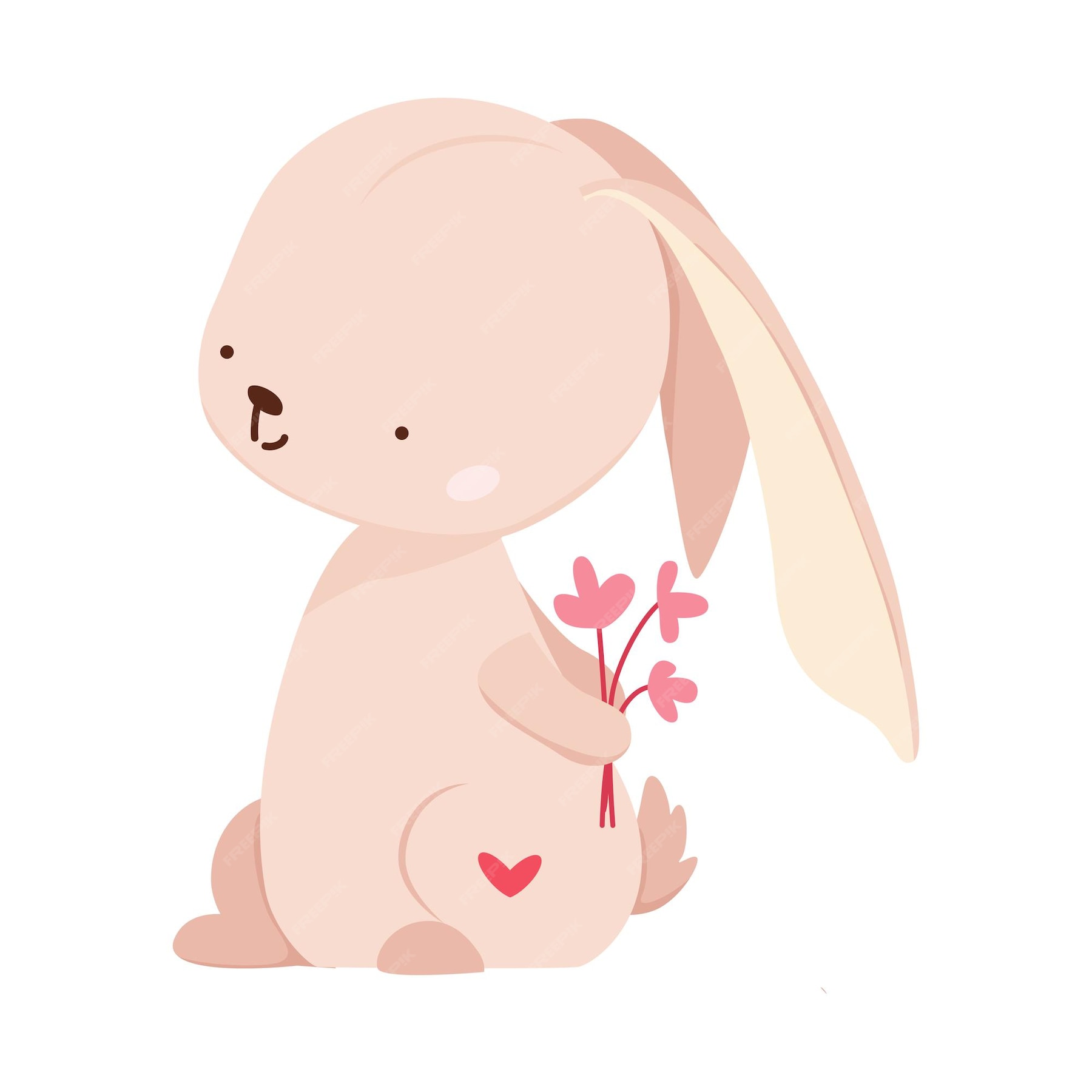 Premium Vector | Vector bunny love valentine hearts, romantic
