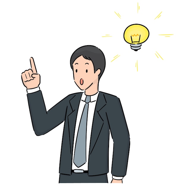 Premium Vector | Vector of businessman thinking