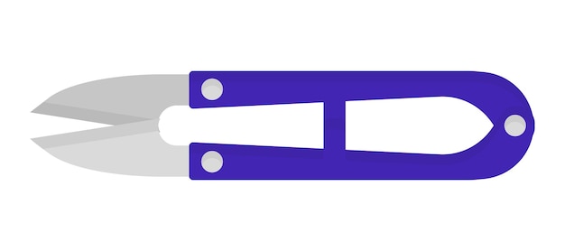 Premium Vector | Vector cartoon blue sewing scissors.
