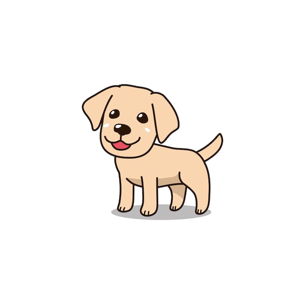 ベクトル漫画のキャラクターかわいいラブラドールレトリーバー子犬犬 プレミアムベクター