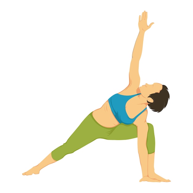 Vector cartoon illustration of yoga pose Vector | Premium Download
