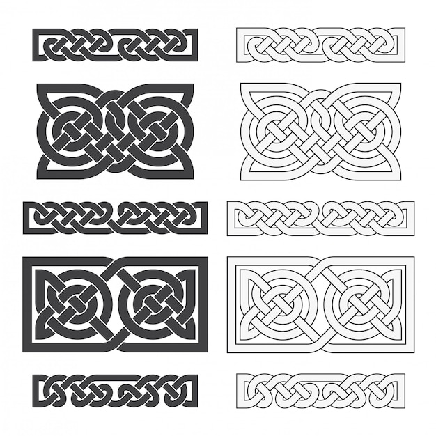 Premium Vector | Vector celtic horizontal knot. ethnic ornament