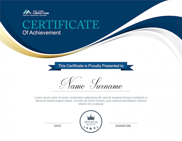  Vector certificate template