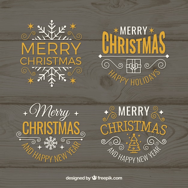 Download Vector christmas badges and labels | Free Vector