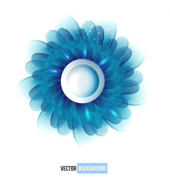Vector chrysanthemum blue flower vector\
card.