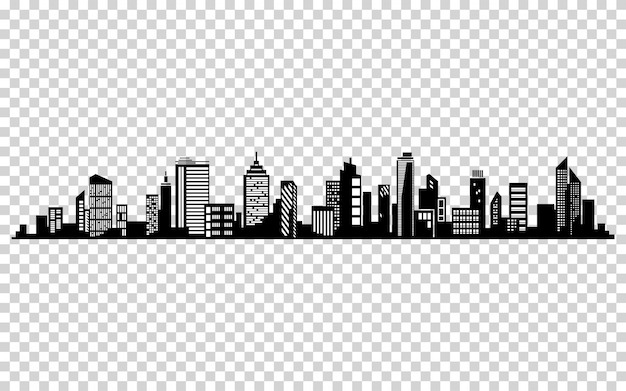 Premium Vector | Vector city silhouette. cityscape vector design.