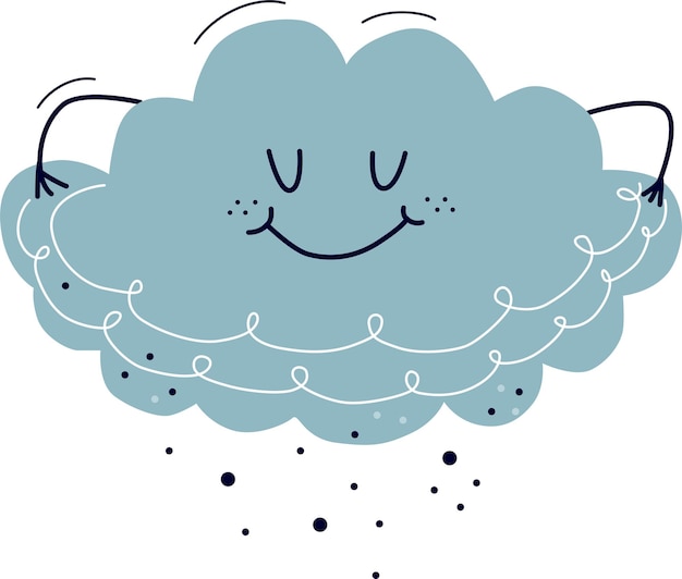 Premium Vector Vector Cloud Character Cool Cartoon Style