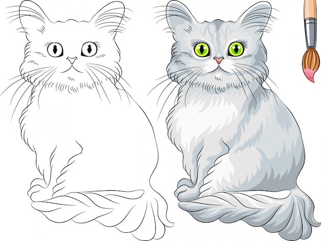 premium vector  vector coloring book of tiffany cat