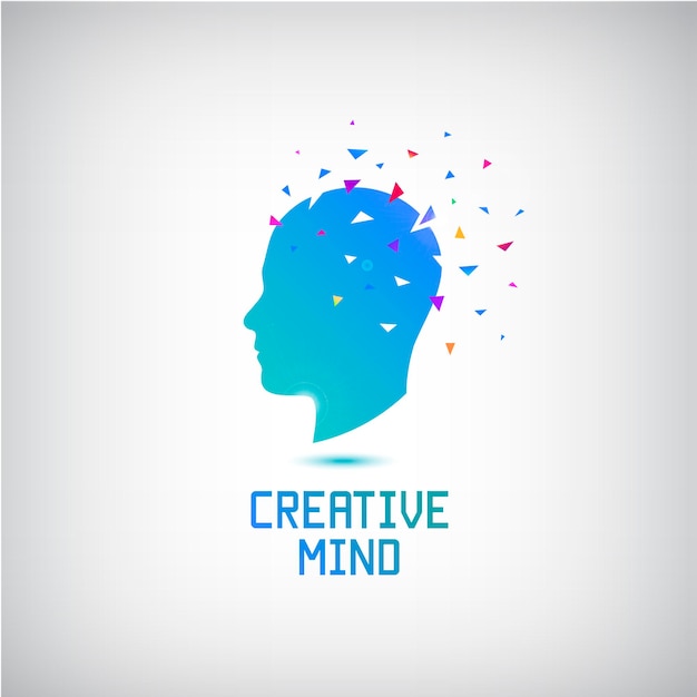 Premium Vector Vector Creative Mind Logo Head Silhouette With Thoughts And Ideas Going Out 1180