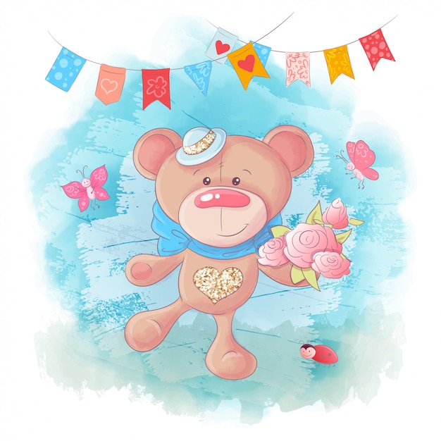 cute cartoon teddy