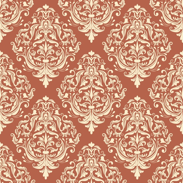 Free Vector | Vector damask seamless pattern background ...