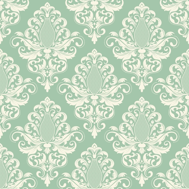 Free Vector | Vector damask seamless pattern background. classical ...