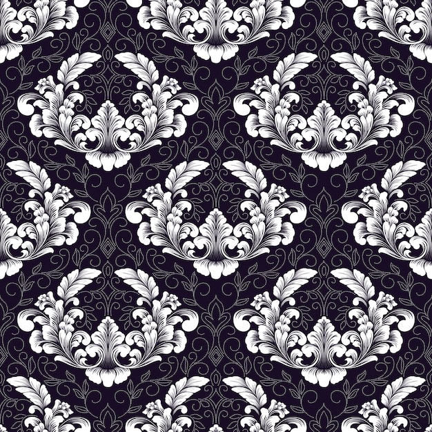 Free Vector Vector Damask Seamless Pattern Background Classical