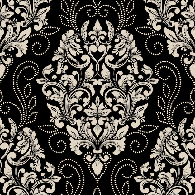 Free Vector Vector damask seamless pattern element. classical luxury