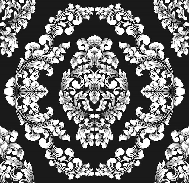 Vector damask seamless pattern element. | Free Vector