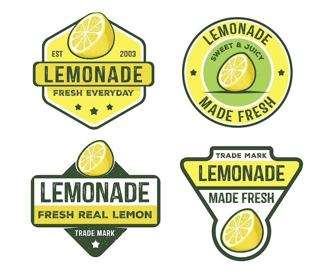Vector design badge label logo  pack of lemonade beverage 