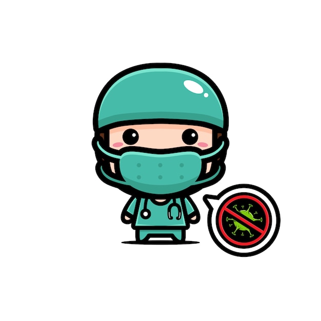 Vector design of doctor wearing a mask | Premium Vector